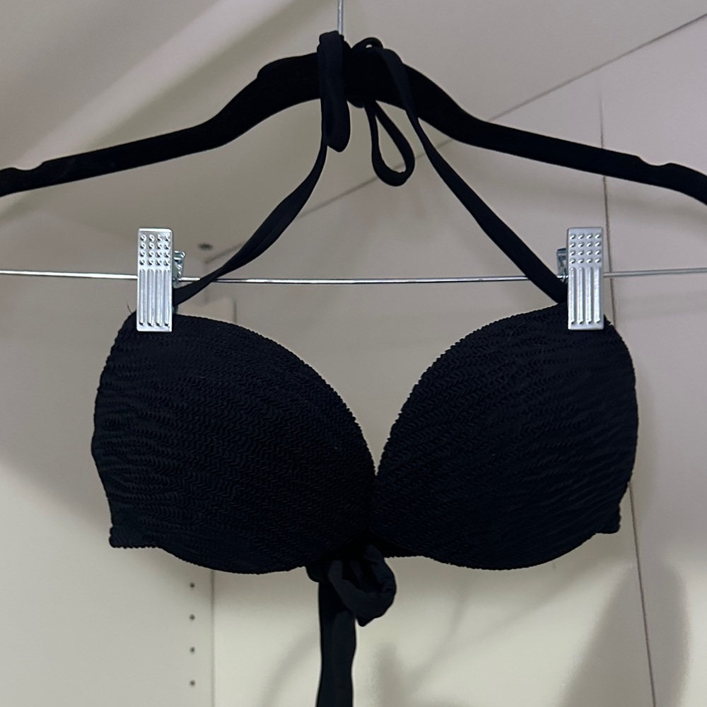 Elegant Black Halter Bikini Top